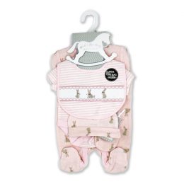  5-Piece pink bunny theme Set 100% Cotton

Set includes: Sleeper