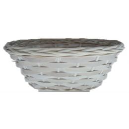 Oval willow and chipwood white wash basket