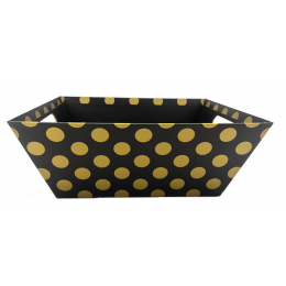 Large Market tray - BLACK WITH GOLD DOTS 12