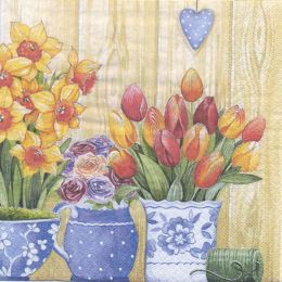 Lunch napkin - Flowers in a pot 6.5