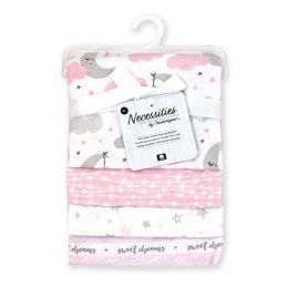 Necessities by Tendertyme  4 Pack Receiving Blankets - Sweet Dreams - PINK 28