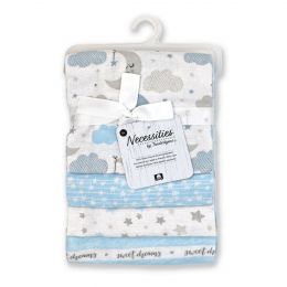 <p>Necessities by Tendertyme  4 Pack Receiving Blankets - Sweet Dreams - BLUE</p> <p>28