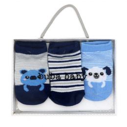Buba Baby 3-Pair socks in a box - Blue
0-6 Months, 75% Cotton/23% Polyester/ 2% Spandex