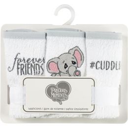 Precious Moments 3-pack 100% cotton embroidered wash cloths - Elephant
9