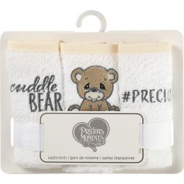 Precious Moments 3-pack 100% cotton embroidered wash cloths - Bear
9
