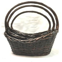 Set of 3 Boat shaped willow baskets

L:19