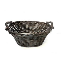 Oval willow basket with wooden handles 16