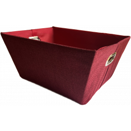 Rectangular Burgundy/Red fabric basket with matching fabric liner 13