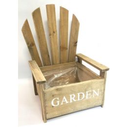 Wooden chair planter - light brown 8