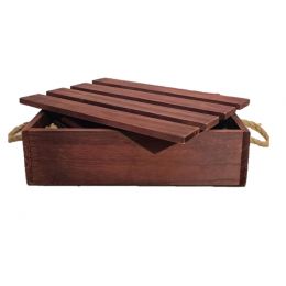 Small Rectangular wood crate with detachable cover 13