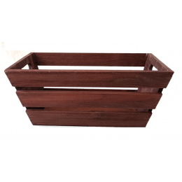 Rectangular tapered brown wood crate 14