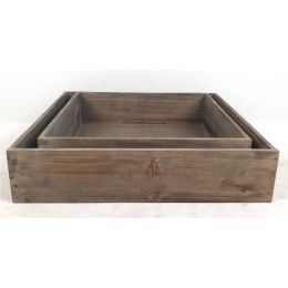 Largest in Set of 2 square wood crates 14