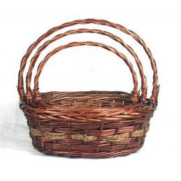 Set of 3 willow & seagrass baskets
L:18