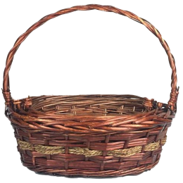 Largest piece in a Set of 3 willow & seagrass baskets with a handle
L:18