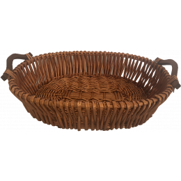 Oval willow basket with wooden handles 20