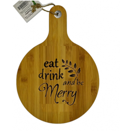 Round bamboo cutting board with 