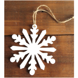 White hanging wood Snowflake 5