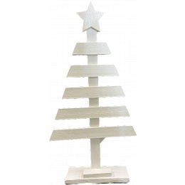 White wood tree with star topper 22