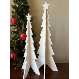 <p>Set of 2 White tree with star top 20