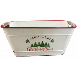 Christmas themed metal container with wooden handle 14