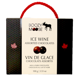 Made Boozy Moose assorted Ice Wine chocolates 100 gr., 8/cs