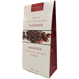 Made Chocolates - Maple milk chocolate almonds 120 gr., 3.5