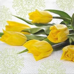Lunch Napkins -  Yellow Tulips 6.5