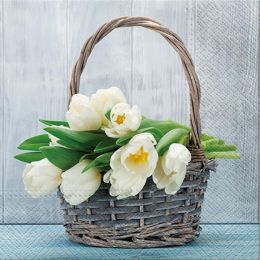 Lunch Napkins - Tulips in a basket 6.5