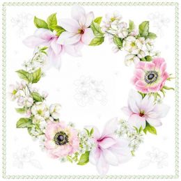 Lunch Napkins - Flower wreath6.5