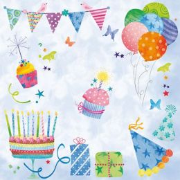 Lunch Napkins - Cake & Balloons 6.5