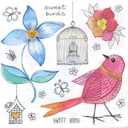 Lunch Napkins - Bird & Flowers