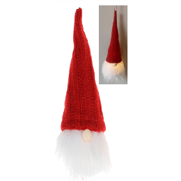 LED Hanging gnome ornament - Red approx 3