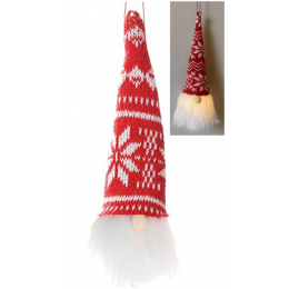LED Hanging gnome ornament - Woven RW approx 3