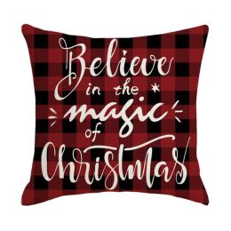 Buffalo plaid cushion with Believe in the Magic... design 18