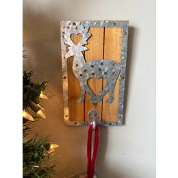 Wood and metal hook - reindeer design 5