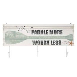 Paddle more wall plaque with 3 hooks 17.5