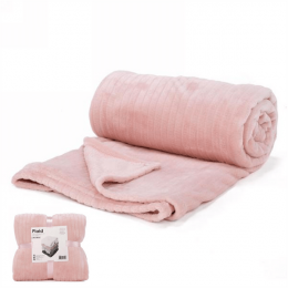 Soft pink lined pattern soft throw - approx 56x72