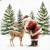 Lunch Napkins - Deer Santa 6.5
