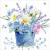 Lunch napkin - Blue Pot of Flowers