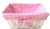 CBL848PK - White willow basket with baby pink/white fabric liner