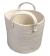 CBW450WH10 - Round white cotton basket with handles