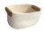 CBW455WH12 - Oval white cotton basket with pleather handles