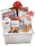White belt-weave basket gourmet gift Basket KIT