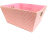 <p>Medium Rectangular Pink with white Polka Dots basket with matching fabric liner 13