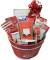 Wood Christmas bucket gourmet gift basket kit.  All you need to make 24 Gift Baskets.