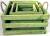 Set of 3 Green square crates with jute handles