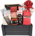 Black wood crate with side handles gift basket kit.  All you need to make 12 Gift Baskets