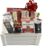 White wood crate with side handles gift basket kit.  All you need to make 12 Gift Baskets. 