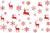 Red REINDEER & Snowflakes Printed Cellophane roll 40