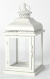 White metal & glass lantern 7.2
